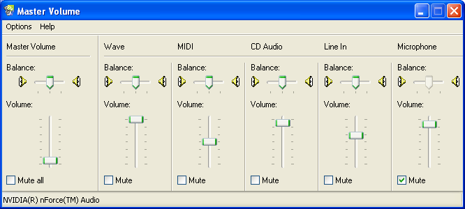 Picture of master volume panel.