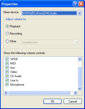 Picture of options panel with recording checked.